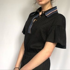 Vivienne Westwood striped polo style blouse featuring signature orb logo